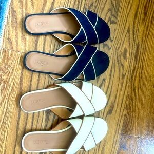 Two pairs of J.Crew size 7, slip on sandals